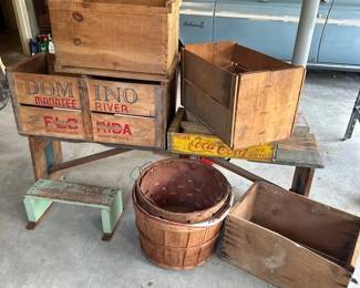 Wooden Crates And Bench