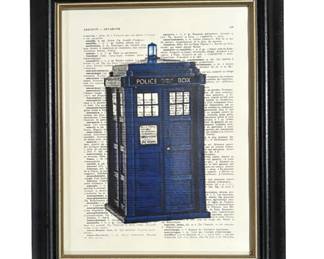 Tardis from Dr. Who on Dictionary Paper