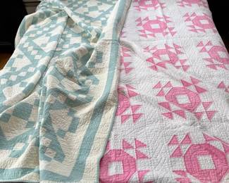 Vintage Handworked Quilt Pair