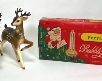 Peerless Bubble Lights And Vintage Plastic Deer