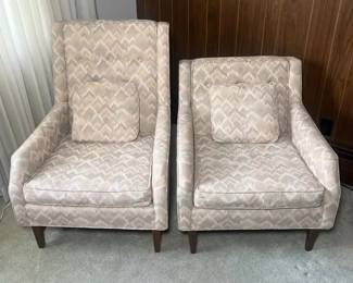 Transitional Living Room Seating 2 Patterned Fabric Chairs