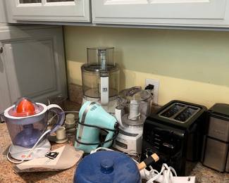 variety of kitchen appliances, etc.