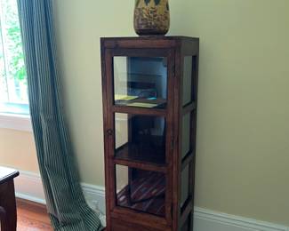 glass cabinet. rug NFS