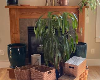 Burley Clay stoneware, pots, plants, baskets