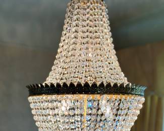 Stunning antique crystal chandelier with matching sconces (Sold separately)