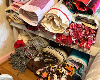 Blankets, rugs, linens