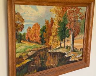 Framed artwork - Fall River scene