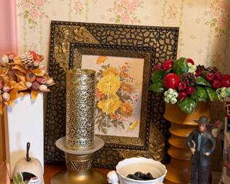 Framed floral art, home decor