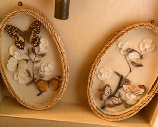 Framed butterfly wall hanging