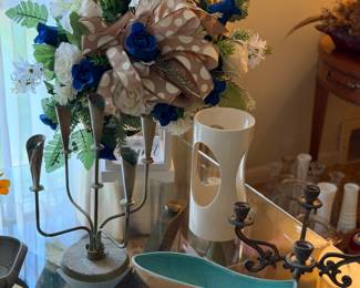 Candle holders, pottery, vase