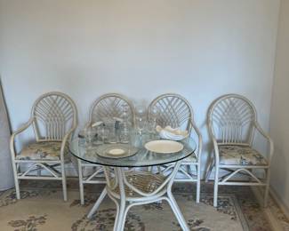 Dinette Set - Glass Top Table  & Four Chairs