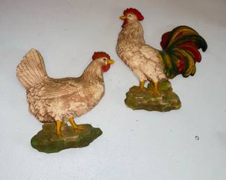 Vtg Hen and Rooster
