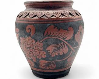 Lot 937  HandThrown Ceramic Vintage Redware Pottery Vase