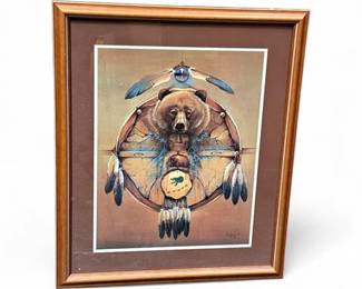 Lot 268  Marie Buchfink Bear Shield Framed Native American Print