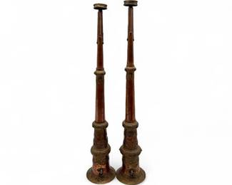 Lot 212  Pair Of Antique Tibetan Dungchen Ceremonial Horns