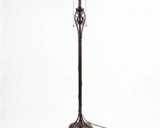 Lot 387  Cast Metal Floor Lamp Base with Art Nouveau Scrollwork