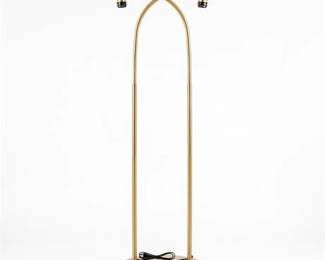 Lot 380  Modern BrassFinish Arc Floor Lamp With Round Base