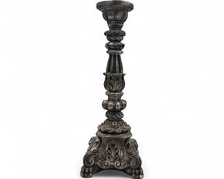 Lot 334  Decorative Candlestick With BaroqueStyle Ornate Metal Design