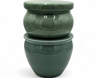 Lot 350  Green Glazed Ceramic SelfWatering Pot