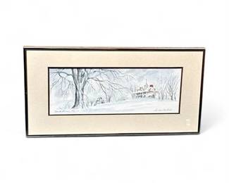 Lot 249  Leonida Ivanetich Watercolor  Mount Vernon, Virginia In Winter