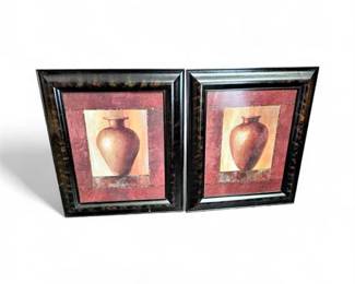 Lot 374  Pair Of Giclee Prints Titled Mahogany Pottery Vases By Lanie Loreth