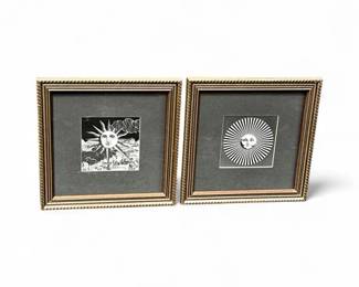 Lot 248  Pair Of Framed Prints After Piero Fornasetti  Sun Face Soli Imagery