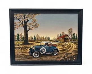Lot 204  Vintage Serigraph Of 1931 Ford Model A Roadster By C. Carson
