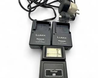 Lot 222  Two Panasonic Lumix Battery Chargers And Vivitar 55 Electronic Flash
