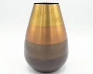 Lot 112  TriTone Metal Vase in Gold, Copper, and Bronze