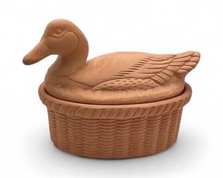 Lot 361  Vintage Terracotta Mallard Duck Baking Dish