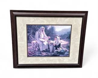 Lot 266  Simon Dewey Living Water Framed Print Of Jesus  Samaritan Woman At Well