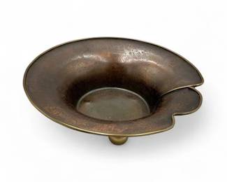 Lot 367  Hammered Metal Bowl With Abstract Shape