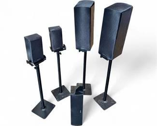 Lot 231  Onkyo HTP693 Dolby Atmos 5.0.2 Speaker Set with Stands No Subwoofer