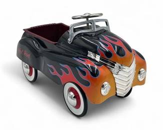 Lot 339  Teleflora Gift Hot Rod Miniature Pedal Car Planter With Flame Decoration