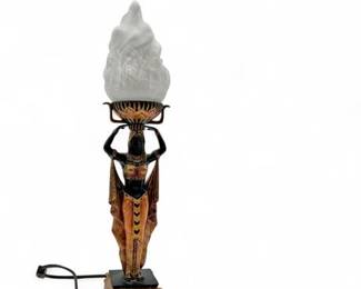 Lot 969  Design Toscano Egyptian Torch Offering Table Lamp