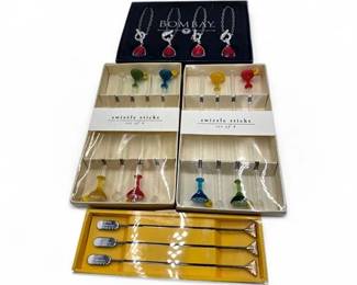 Lot 343  Group Of Vintage Bombay Brand Swizzle Sticks And Cocktail Stirrers
