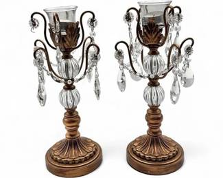 Lot 325  Chandelier Rosette Candelabras By Opulent Treasures.