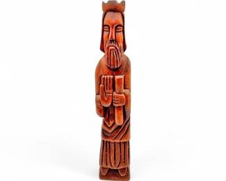 Lot 927  Vintage Spanish Folk Art Carving Of Moses And the Ten Commandments