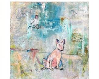 Lot 394  Andrea Gunderson Waiting Mixed Media on Canvas