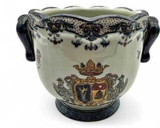 Lot 304  Porcelain Cachepot Or Jardiniere With Coat Of Arms