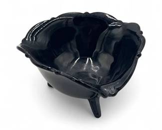 Lot 336  Vintage Black Amethyst Glass Bowl From The L.E. Smith Glass Company