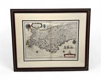 Lot 921  Decorative Framed Print Of 17thCentury Map Of Provence In France