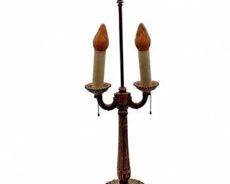 Lot 965  Antique DoubleArm Candelabra Table Lamp