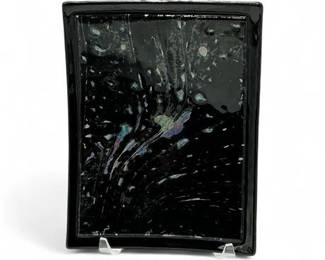 Lot 375  Handmade Fused Glass Dish With Cosmic Abstract Design