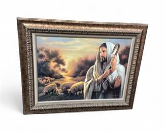 Lot 263  Simon Dewey The Lord Is My Shepherd Framed Canvas Print