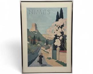 Lot 925  Framed Reproduction Travel Poster For Nimes, France By A.Petit
