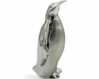 Lot 369  Modern Silver Penguin Ornament By Atico International