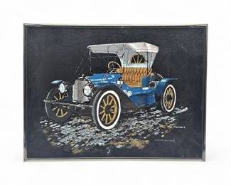 Lot 203  Serigraph Depiction Of A 1910 Chalmers Automobile