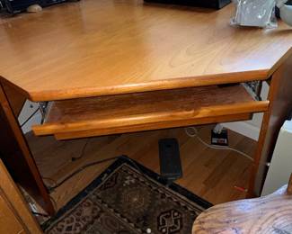 Mid-Century Modern Corner Desk with Swivel Chair