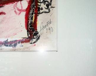 Floral Still Life with Pot, Signed "Andre" 1990